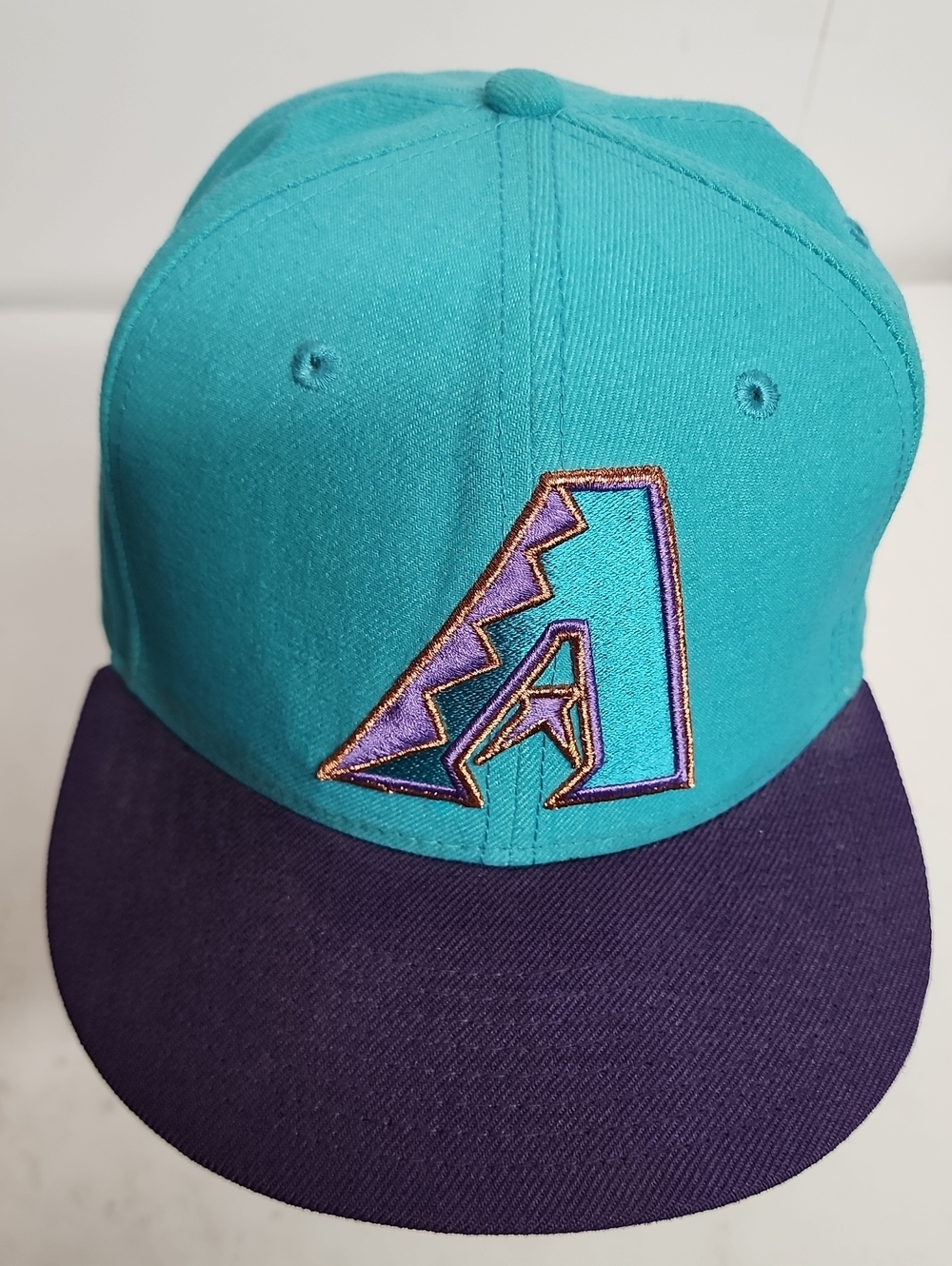 New Era Arizona Diamondbacks Teal & Purple Baseball Cap with 'A' Patch Sz 7 1/8